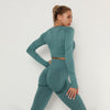 Long-sleeved cropped top | DARK GREEN