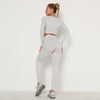 Long-sleeved cropped top | LIGHT GREY
