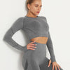 Long-sleeved cropped top | DARK GREY