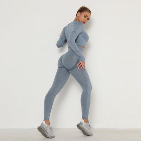 Long-sleeved cropped top | BLUE