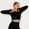 Long-sleeved cropped top | BLACK