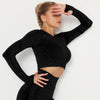 Long-sleeved cropped top | BLACK