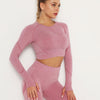 Long-sleeved cropped top | DUSTY ROSE