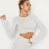 Long-sleeved cropped top | LIGHT GREY