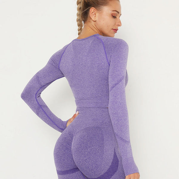 Long-sleeved cropped top | PURPLE